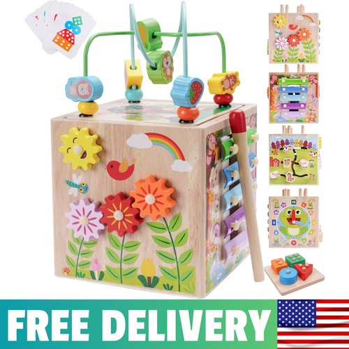 Wooden activity cube - cube, |