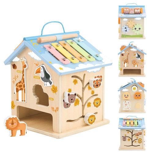 Wooden activity cubes baby - activity,