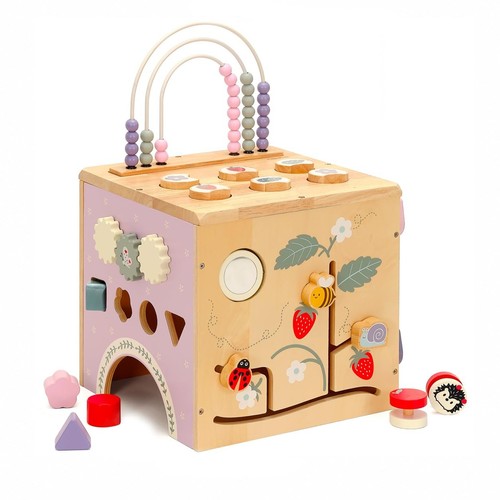 Wooden activity cube - 8-in-1,
