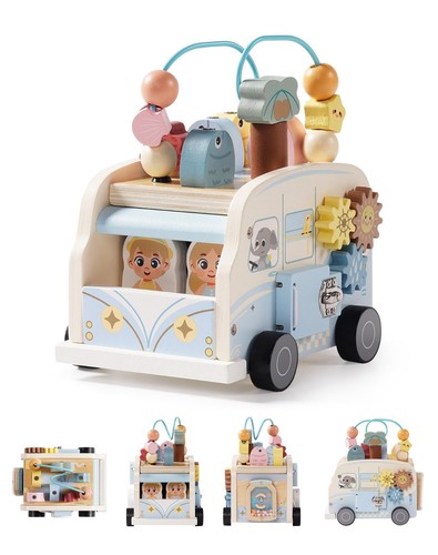Wooden activity cube - 8-in-1,