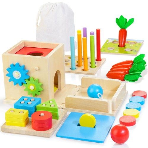 Wooden montessori toys 1 - montessori, 8-in-1