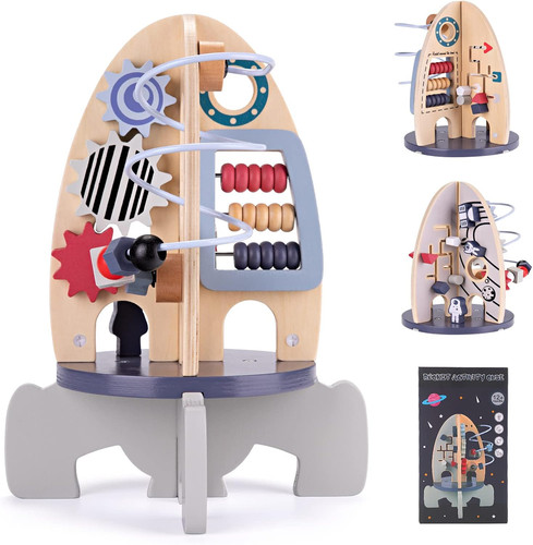 Space wood activity cube toy - activity,