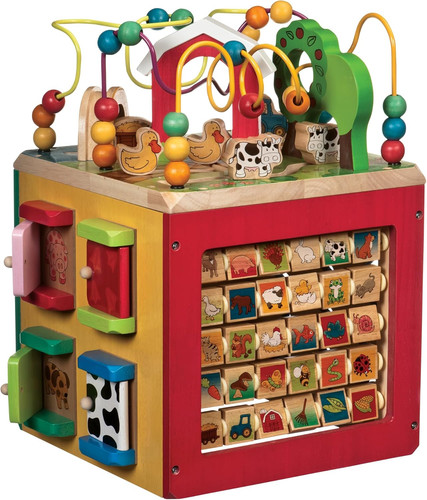 Wooden activity cube - activity,