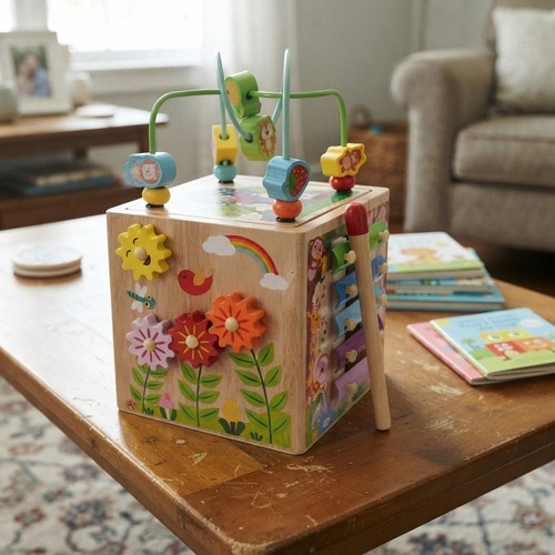 Wooden activity cube - activity, |