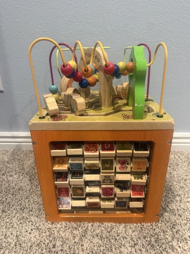 Zany zoo wooden activity cube - zoo,