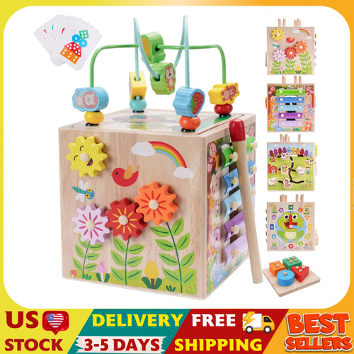 Wooden activity cube - cube, |