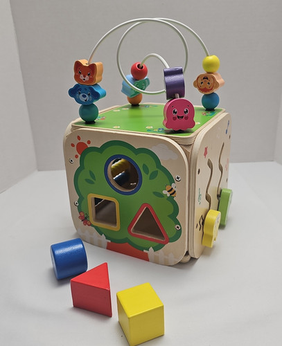 Wooden activity cube - cube, 5-in-1